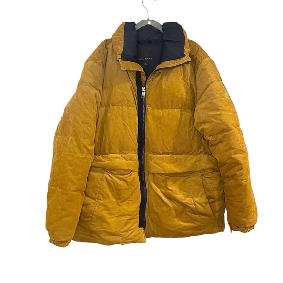 Banana Republic‎ Puffer Jacket Coat Down Corduroy Marigold $350 M New NO HOOD - Picture 3 of 10